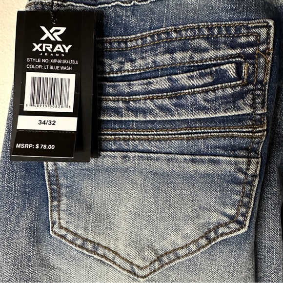 XRAY Stretch Moto Jeans W 34/32 Lt Blue Wash Bikercore - Picture 5 of 9